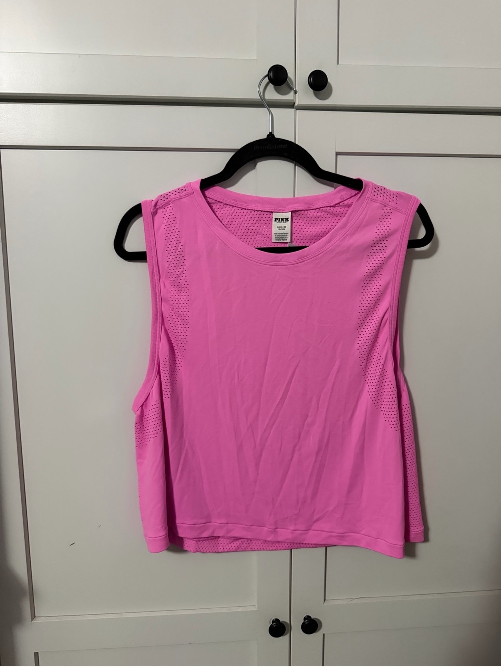 PINK Victoria's Secret Bright Pink Sleeveless Mesh Workout Tank